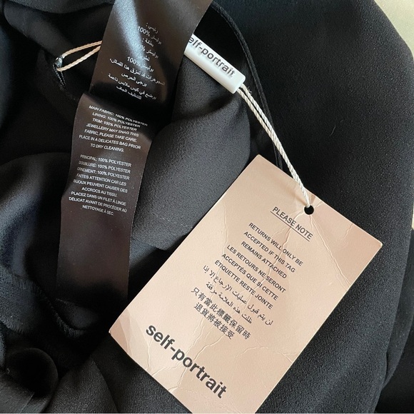 NEW! Self- Portrait- Black Twist Front Jumpsuit Cropped Crepe Jumpsuit Size S - Picture 12 of 13